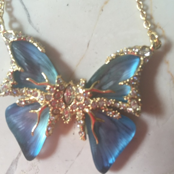 Alexis Bittar Butterfly Necklace/blue/gold