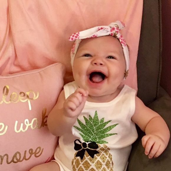 🍍🎉11/14 HP!🎉Pink Pineapple Baby Knot Headband🍍 - Picture 2 of 4