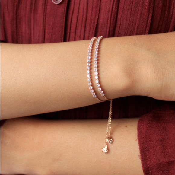 Cubic zirconia rose gold bracelet