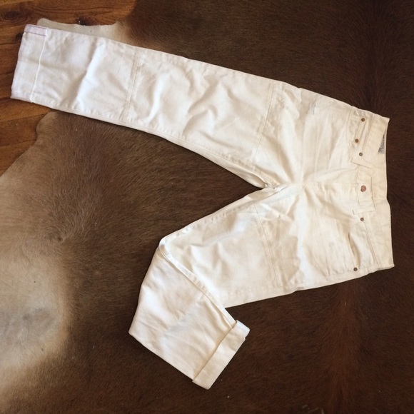 MADEWELL RIVET AND THREAD white boyfriend jeans