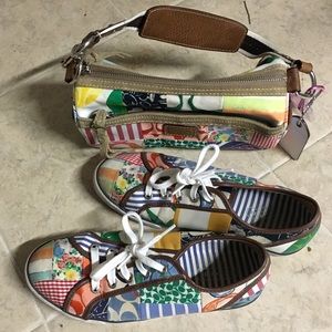 Coach match sneaker shoes purse set