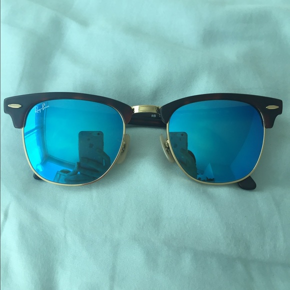 Blue mirror Ray-Ban Club Master sunglasses