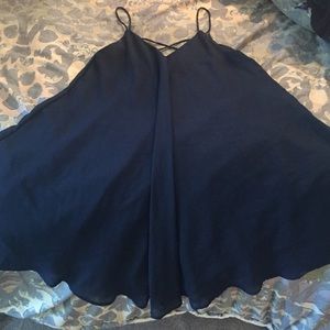 Chiffon dark blue loose dress