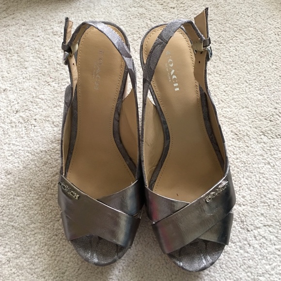 Coach Jessy gray wedge heels. Size7.5
