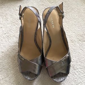 Coach Jessy gray wedge heels. Size7.5