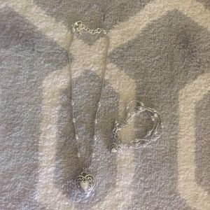 Silver Brighton Heart Necklace & Bracelet