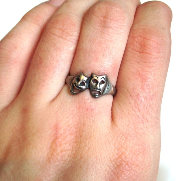 Sterling Silver Tragedy Comedy Ring