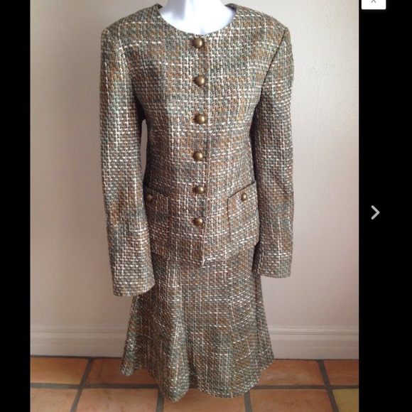 Kasper Skirt Suit Set sz 10 Blazer & 12 Skirt B4