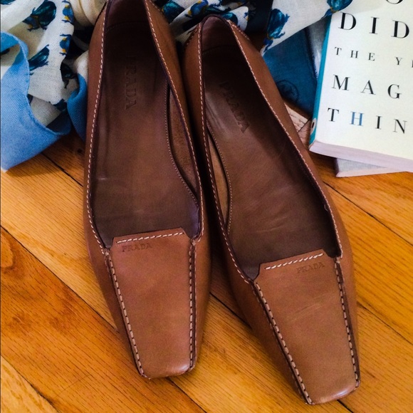 Classic Prada Square Toe Flats. Size 7.5.