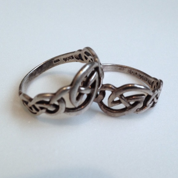 Pair of Sterling Silver Celtic Knot Rings