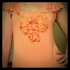 AGB Brand Ruffle Front Top