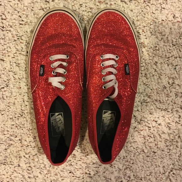 Red Sparkley Vans