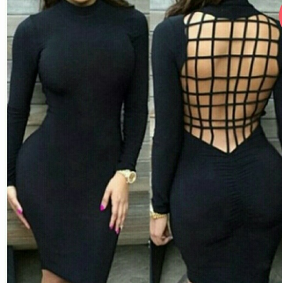 Dresses & Skirts - Mock neck caged bodycon dress