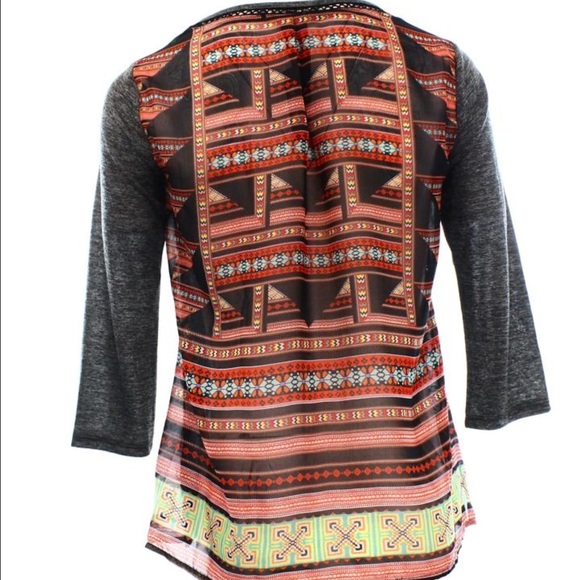 BKE heather grey boho blouse - Picture 2 of 2