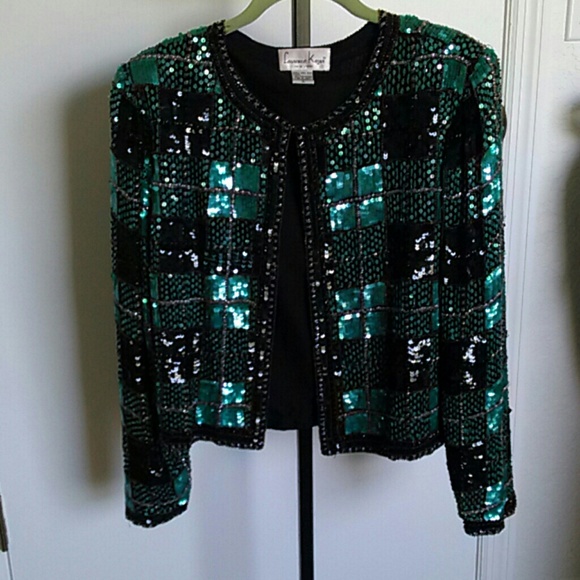 Sequin and silk jacket.