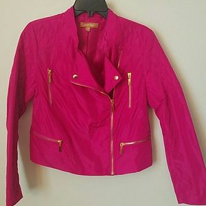 Ellen Tracy Pink Moto Jacket