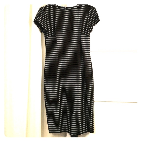 Super stretchy black stripe sheath