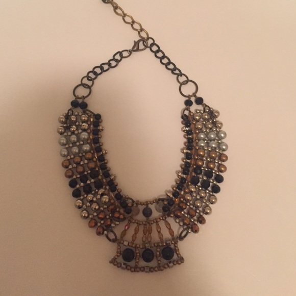 Anthropologie gold beaded necklace