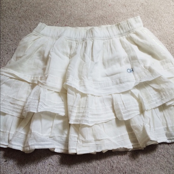 White Ruffle Mini Skirt