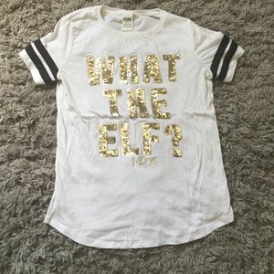Victoria's Secret pink "what the elf?" Tee