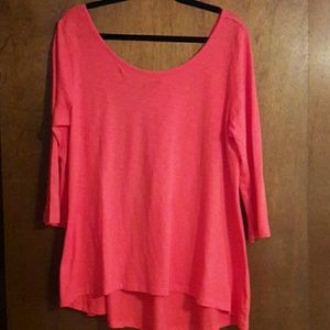 Coral 3/4 sleeve tunic top