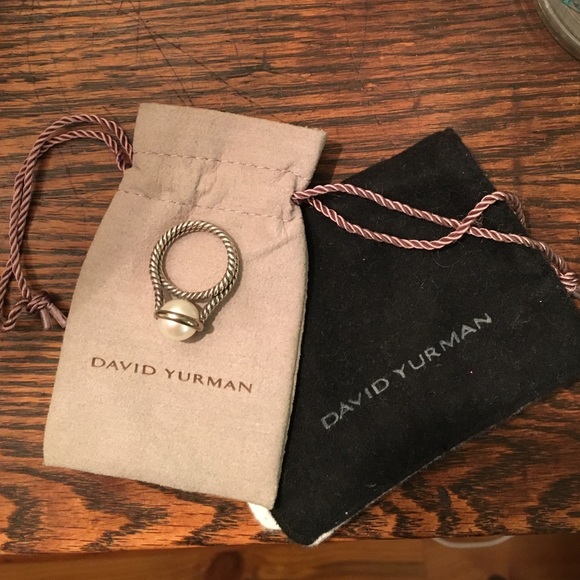 David Yurman pearl, cable ring, Size 6