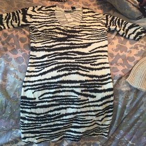 Zebra print sweater dress