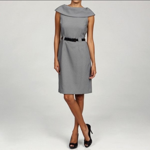 Tahari black and white dress