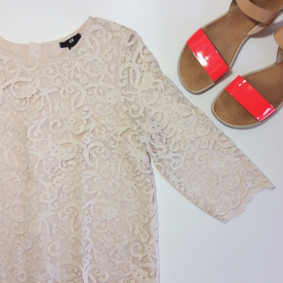 H&M Tops - Cream Lace Shirt
