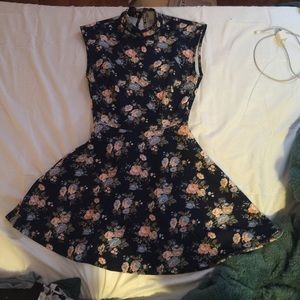 Mock neck neoprene dress