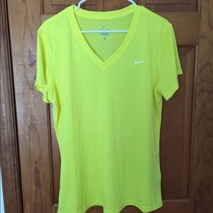 Neon yellow dri-fit shirt