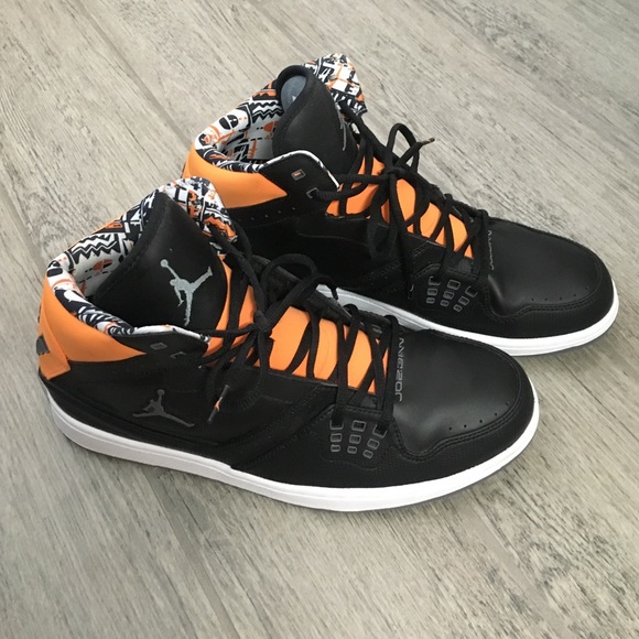 Men's Air Jordan's Black and Orange