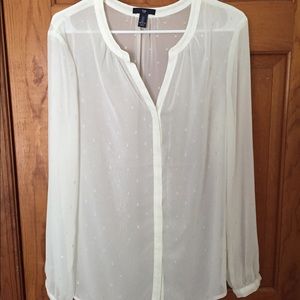 White sheer long sleeve