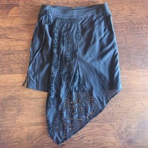 Anthro asymm crochet skirt