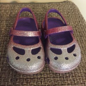 Toddler glitter Crocs