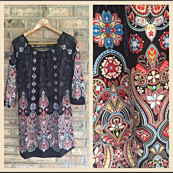 Pretty Bohemian Gypsy Paisley Tunic Dress Sold - Picture 2 of 7