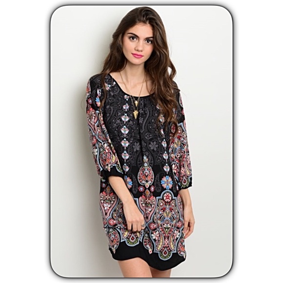Pretty Bohemian Gypsy Paisley Tunic Dress Sold - Picture 4 of 7