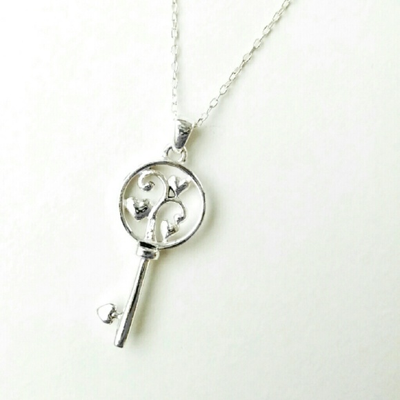 Silver key necklace