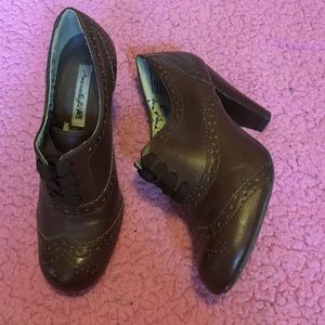 Brown Oxford Booties