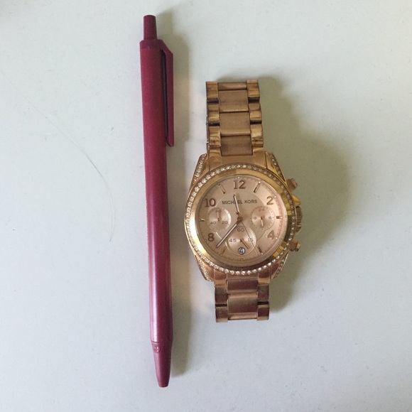 MK rose gold watch