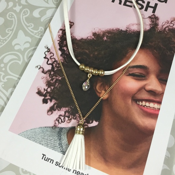 Suede tassel necklace