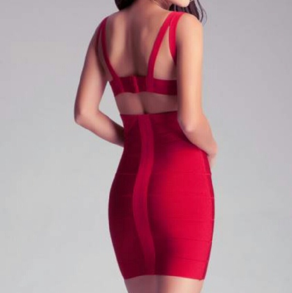 Black and white bandage bebe dress