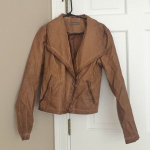Tan Faux Leather Jacket