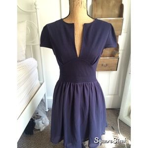 Navy blue flare dress