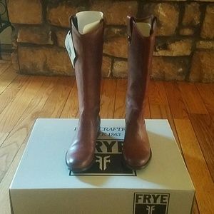 Melissa Button cognac leather riding boots