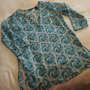 Turquoise sheer tunic top 😃