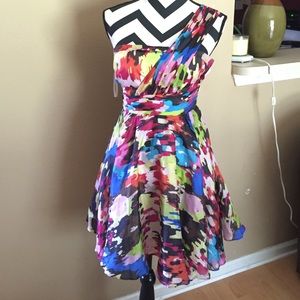 Colorful off the shoulder dress
