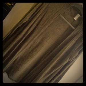Olive Green Slub Knit Open Cardigan. Medium.