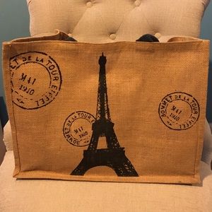 Paris Eiffel Tower brown shopper tote bag purse