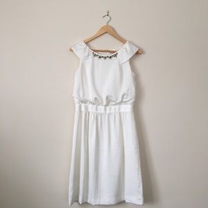 Ann Taylor Loft White Silk Dress